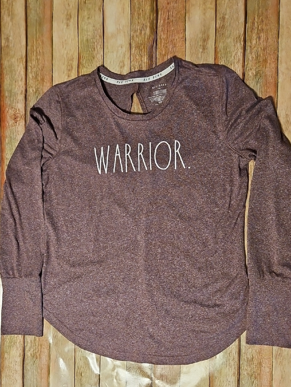 Rae Dunn  "WARRIOR." Long Sleeve Tee Rae Dunn